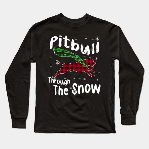 Pitbull Through The Snow Long Sleeve T-Shirt by Komlin